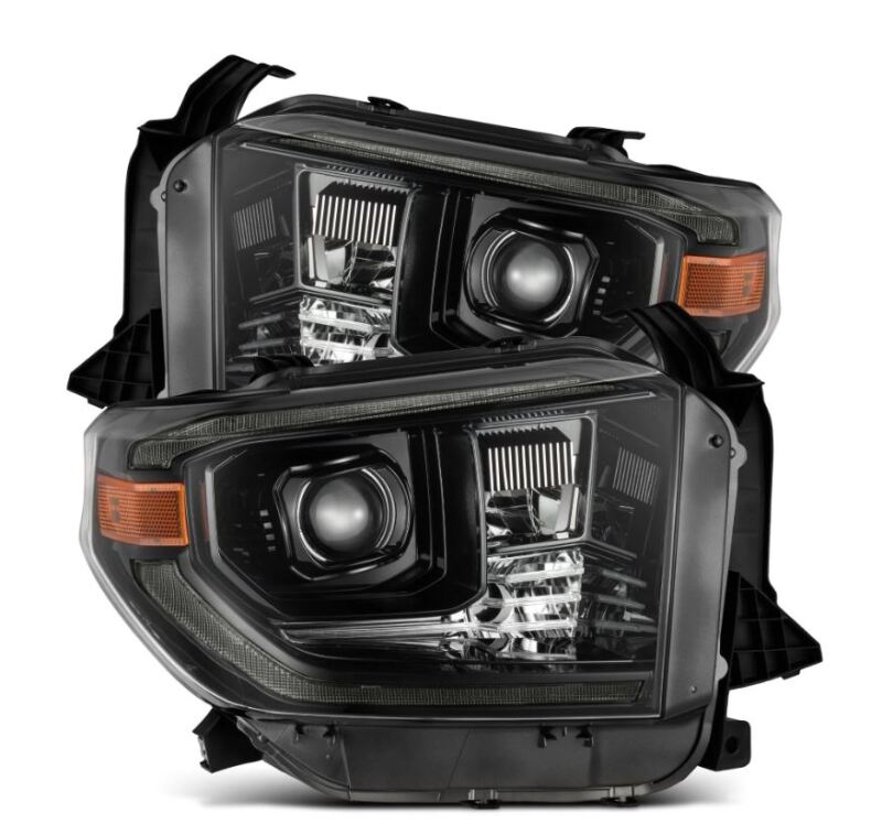 AlphaRex 14-21 Toyota Tundra PRO-Series Projector Headlights Black w/Seq. Sig. + DRL Headlights AlphaRex