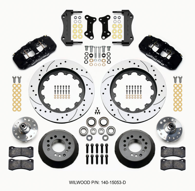 Wilwood AERO6 Front Hub Kit 15.00 Drilled 67-69 Camaro 64-72 Nova Chevelle Big Brake Kits Wilwood
