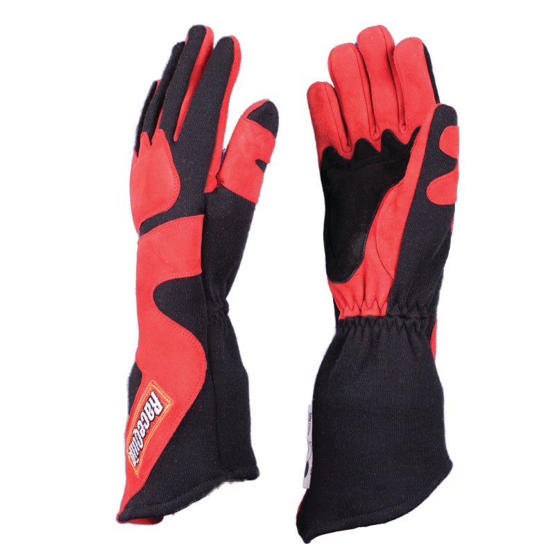 RaceQuip SFI-5 Red/Black Large Long Angle Cut Glove Racing Gloves Racequip