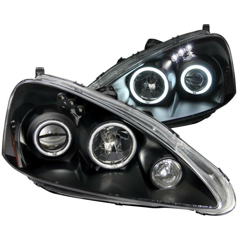 ANZO 2005-2006 Acura RSX Projector Headlights w/ Halo Black Headlights ANZO