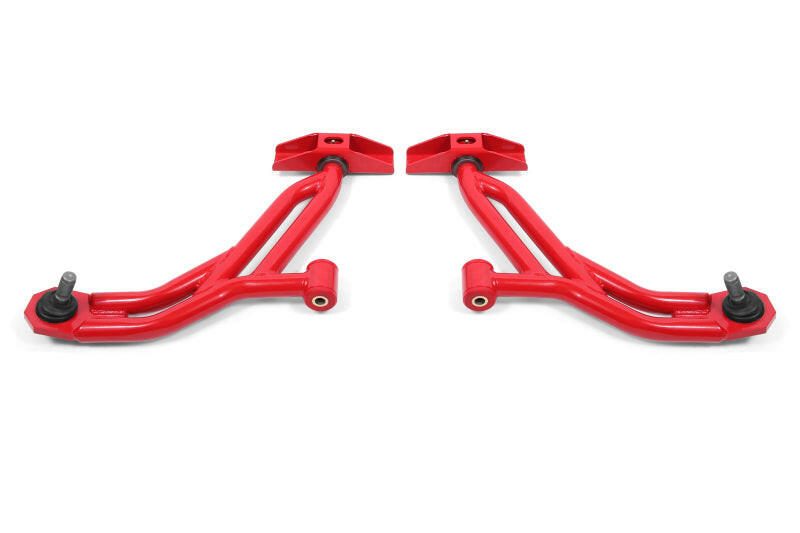 BMR 10-14 Ford Mustang / Shelby GT500 Non-Adj. Lower A-Arms (Poly/Delrin) - Red Control Arms BMR Suspension