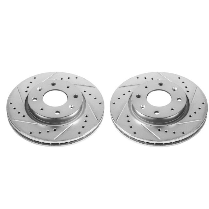 Power Stop 04-09 Kia Spectra Front Evolution Drilled & Slotted Rotors - Pair Brake Rotors - Slot & Drilled PowerStop