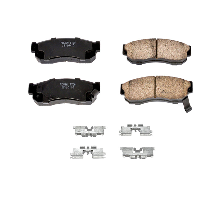 Power Stop 1983 Nissan Pulsar Front Z17 Evo Ceramic Brake Pad w/Hardware Brake Kits - Performance Blank PowerStop