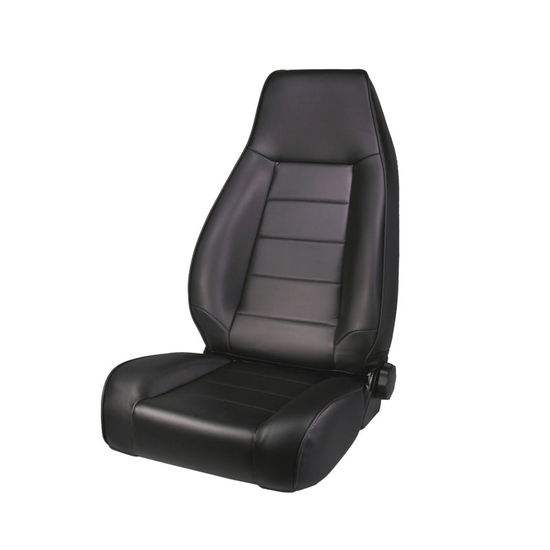 Rugged Ridge High-Back Front Seat Reclinable Black Denim 76-02 CJ&W Seat Brackets & Frames Rugged Ridge