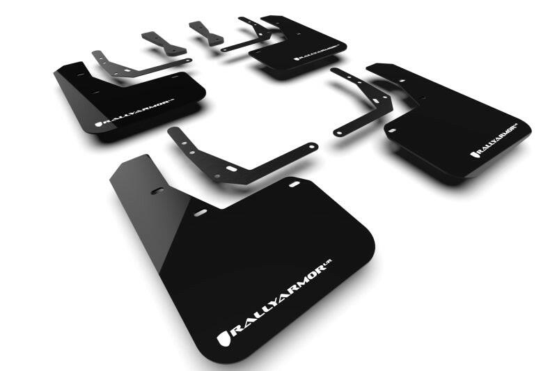 Rally Armor 24-25 Hyundai Kona N Line Black UR Mud Flap - White Logo Mud Flaps Rally Armor