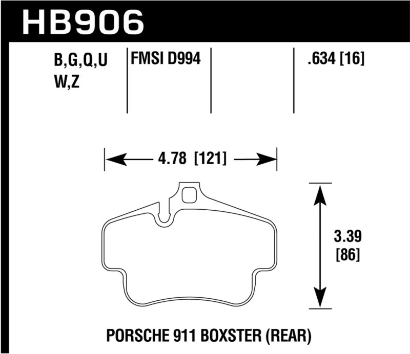 Hawk 2020 Porsche 718 Boxster 2.0L Base Ceramic Composite Brakes Rear ER-1 Brake Pads Brake Pads - Racing Hawk Performance