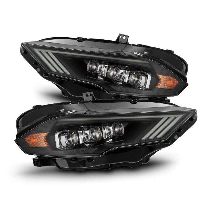 AlphaRex 18-22 Ford Mustang NOVA-Series LED Projector Headlights Black Headlights AlphaRex
