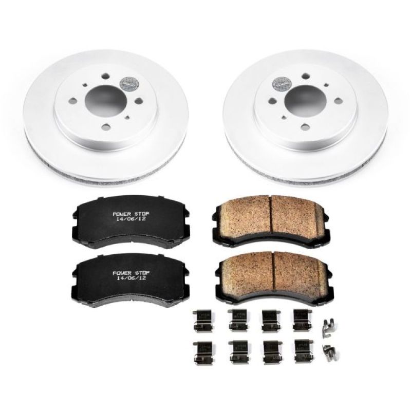 Power Stop 02-07 Mitsubishi Lancer Front Z17 Evolution Geomet Coated Brake Kit Brake Kits - Performance Blank PowerStop
