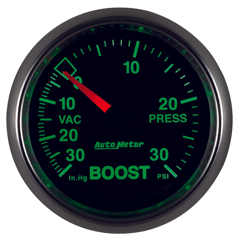 Autometer GS 52mm 30 In Hg.-Vac/30 PSI Mechanical Vacuum/Boost Gauge Gauges AutoMeter