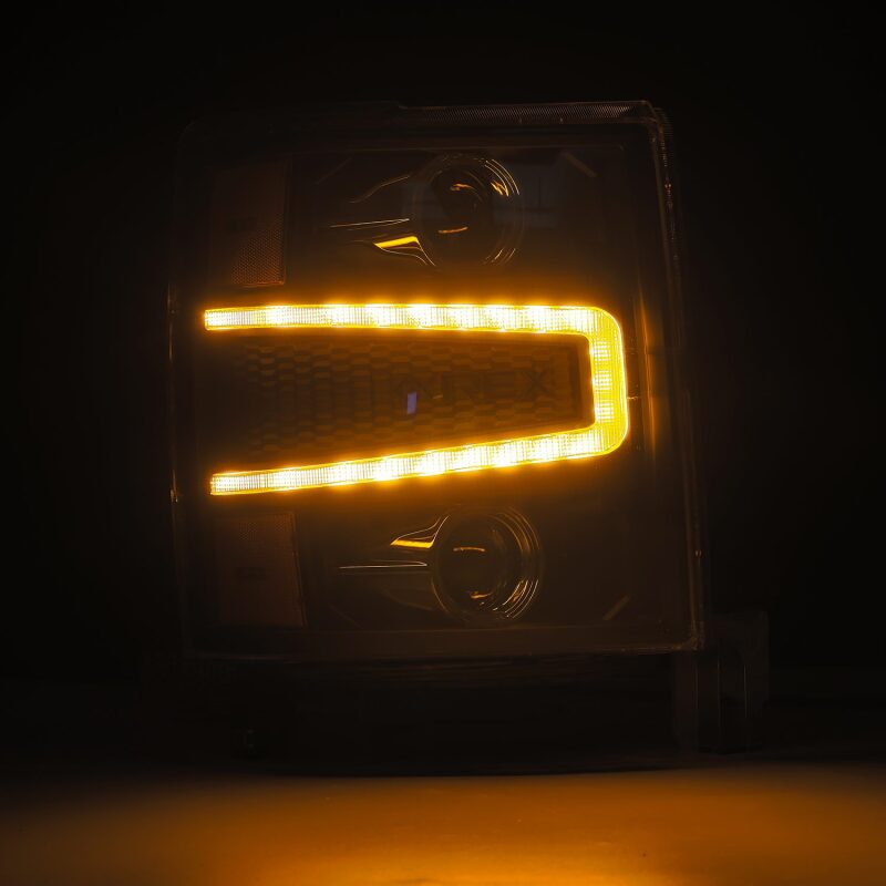 AlphaRex 04-15 Chevy 1500HD LUXX-Series LED Proj Headlights Black w/Activ Light/Seq Signal Headlights AlphaRex