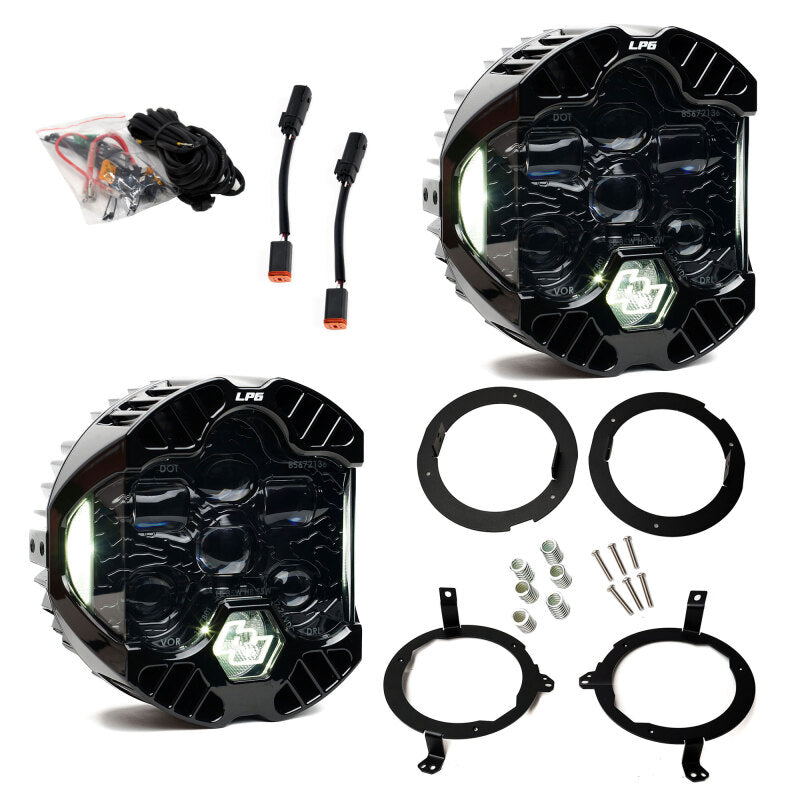 Baja Designs 18-25 Jeep Wrangler JL/20-25 Gladiator JT (w/Halogen) DOT LP6 LED Headlight Kit - Clear Headlights Baja Designs