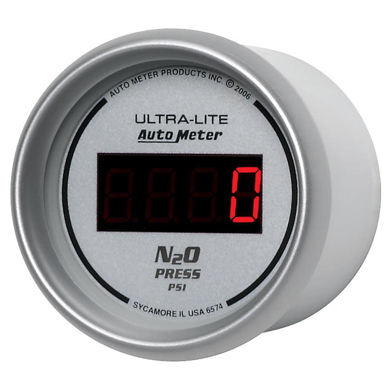 Autometer Ultra-Lite 2-1/16in 1600 PSI Digital Nitrous Pressure Gauge - Silver Gauges AutoMeter
