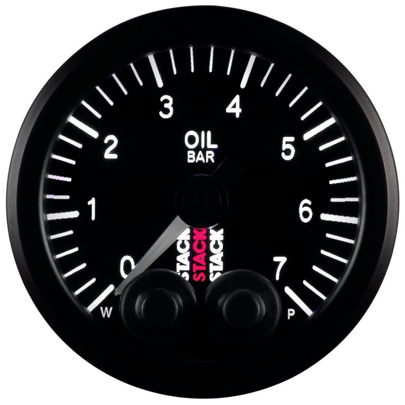 Autometer Stack 52mm 0-7 Bar M10 Male Pro-Control Oil Pressure Gauge - Black Gauges AutoMeter