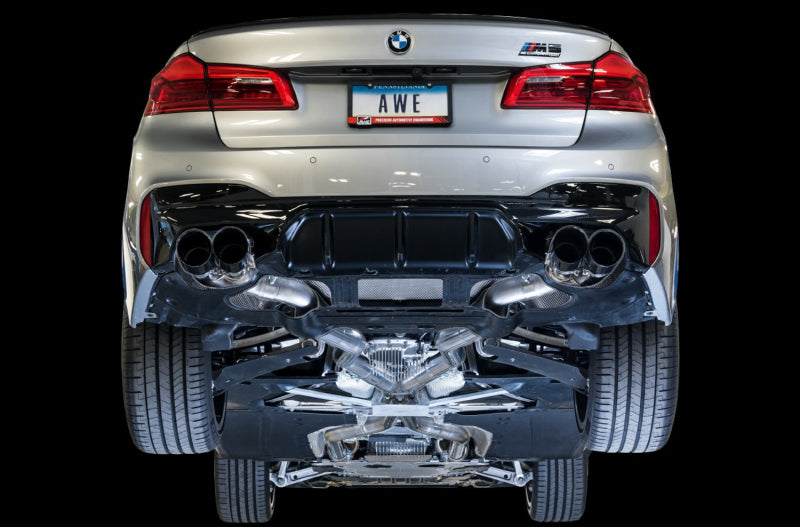 AWE Tuning 18-19 BMW M5 (F90) 4.4T AWD SwitchPath Cat-back Exhaust - Chrome Silver Tips Catback AWE Tuning