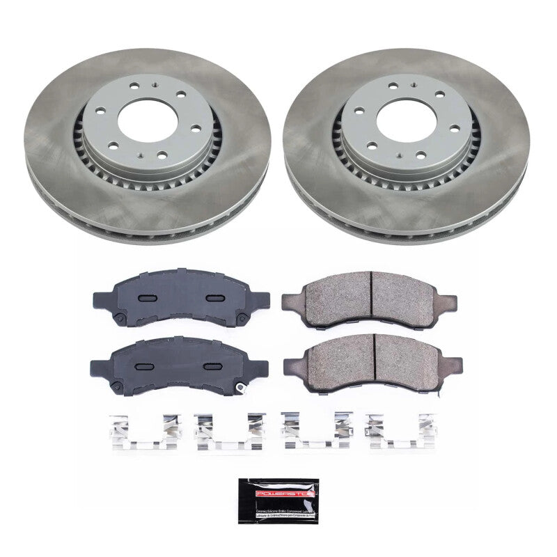 Power Stop 06-09 Saab 9-7x Front Semi-Coated Rotor Kit Brake Kits - Performance Blank PowerStop