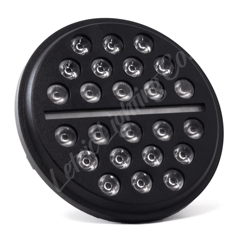 Letric Lighting 7in LED Black Buck-Shot Style Multi-Mini Headlight Headlights Letric Lighting