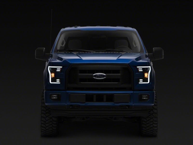 Raxiom 15-17 Ford F-150 G3 Projector Headlights w/ LED Accent- Black Housing (Clear Lens) Headlights Raxiom