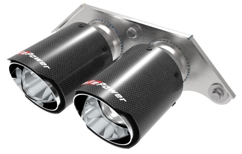 aFe Power Mach Force Xp 4in 304 SS Bolt-On Exhaust Tips Carbon Fiber 14-19 Porsche 911 GT3 3.8L/4.0L Tips aFe