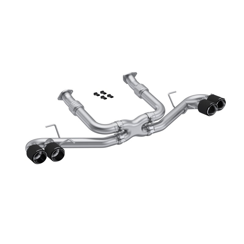 MBRP 20-23 Chevrolet Corvette C8 3in Cat Back Quad Split Rear Exit w/ Carbon Fiber Tips - T304 Axle Back MBRP