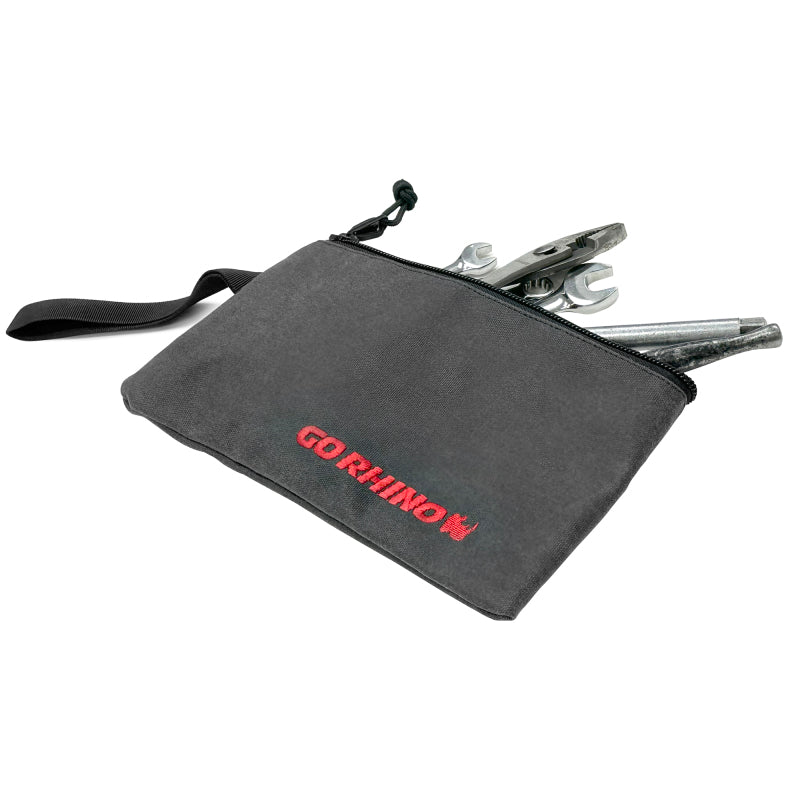 Go Rhino XVenture Gear Zipped Pouch - Large (12in. Wide Pocket / 6.5in. Hand Strap) Canvas - Black Cargo Boxes & Bags Go Rhino