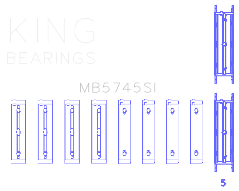 King Engine Bearings Subaru FA/FB (Size 0.25 Oversized) Main Bearing Set Bearings King Engine Bearings