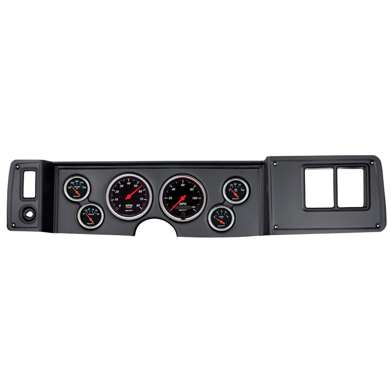 Autometer Designer Black 79-81 Camaro Dash Kit 6pc Tach / MPH / Fuel / Oil / WTMP / Volt Gauges AutoMeter