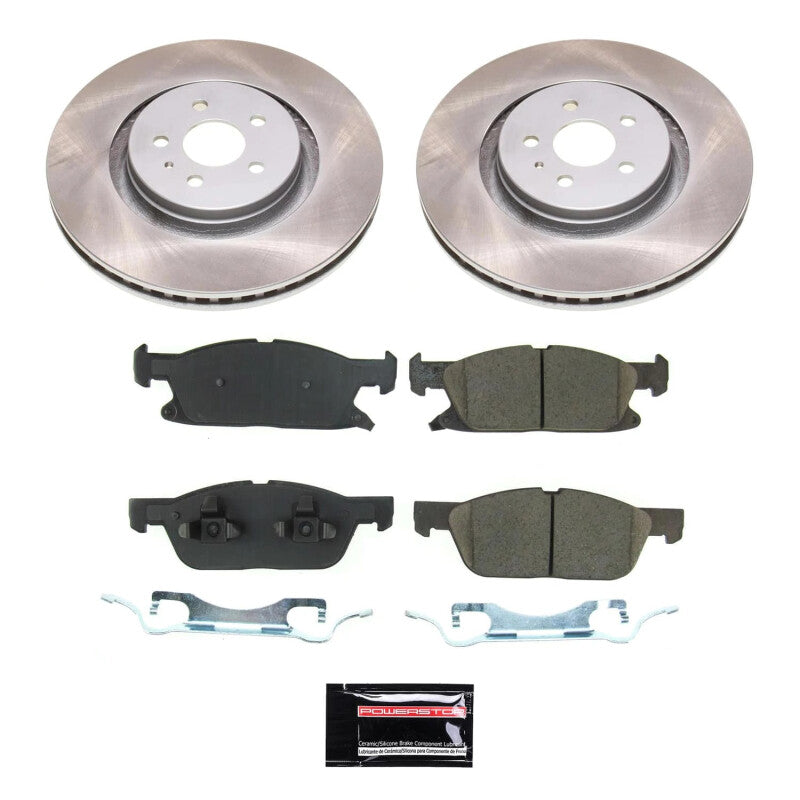 Power Stop 19-21 Lincoln Nautilus Front Semi-Coated Rotor Kit Brake Kits - Performance Blank PowerStop