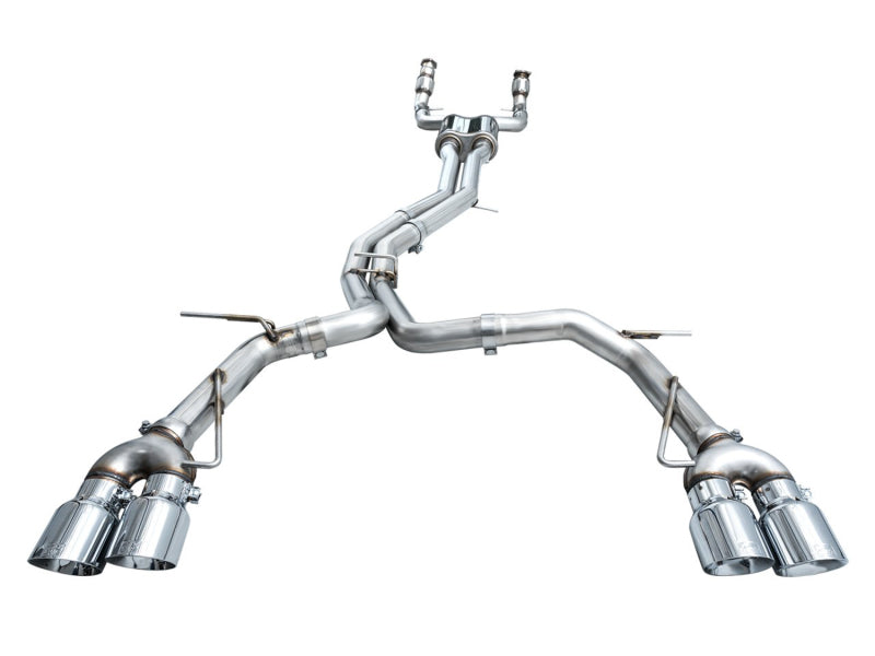 AWE Tuning 19-23 Audi C8 S6/S7 2.9T V6 AWD Track Edition Exhaust - Chrome Silver Tips Catback AWE Tuning