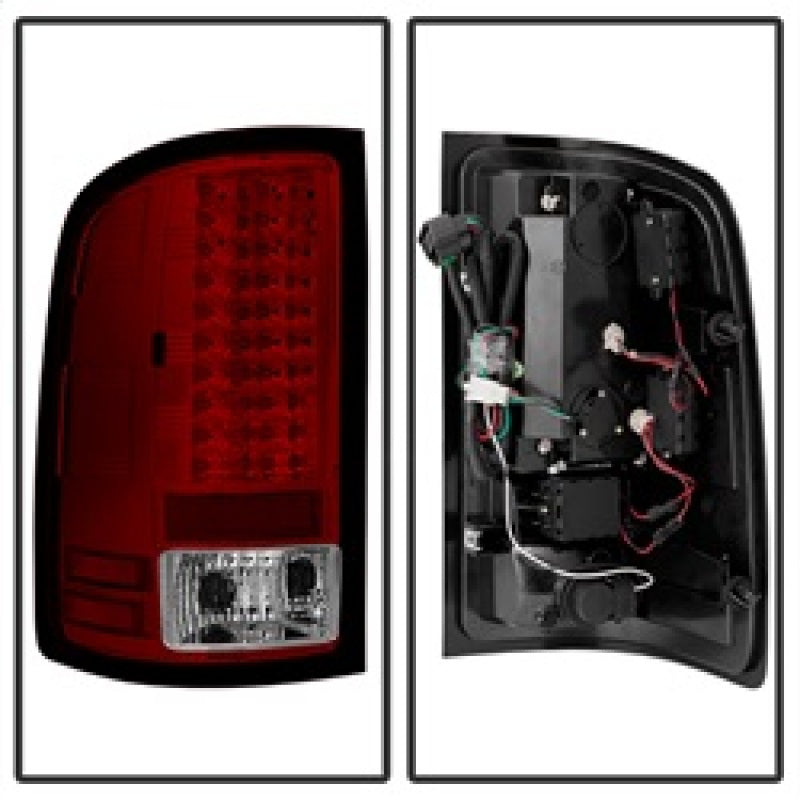 Spyder GMC Sierra 07-13 (Not 3500 Dually 4 Rear Wheels)LED Tail Lights Red Clear ALT-YD-GS07-LED-RC Tail Lights SPYDER