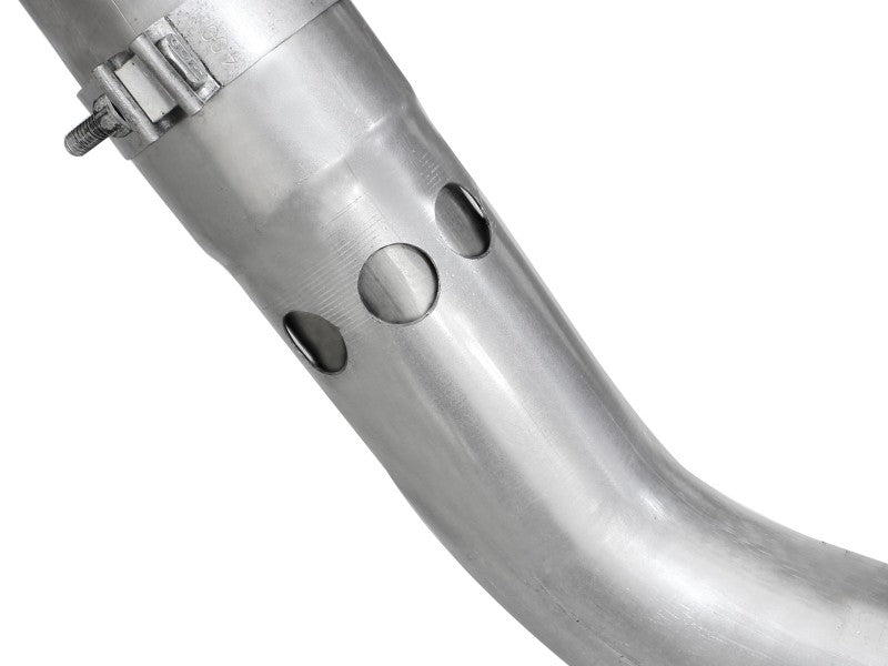 aFe Large Bore-HD 4in 409 Stainless Steel DPF-Back Exhaust w/Black Tip 15-16 Ford Diesel V8 Trucks DPF Back aFe