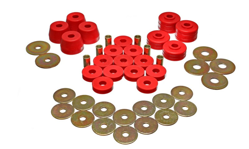 Energy Suspension Body Mount Bushing Sets - Red Bushing Kits Energy Suspension