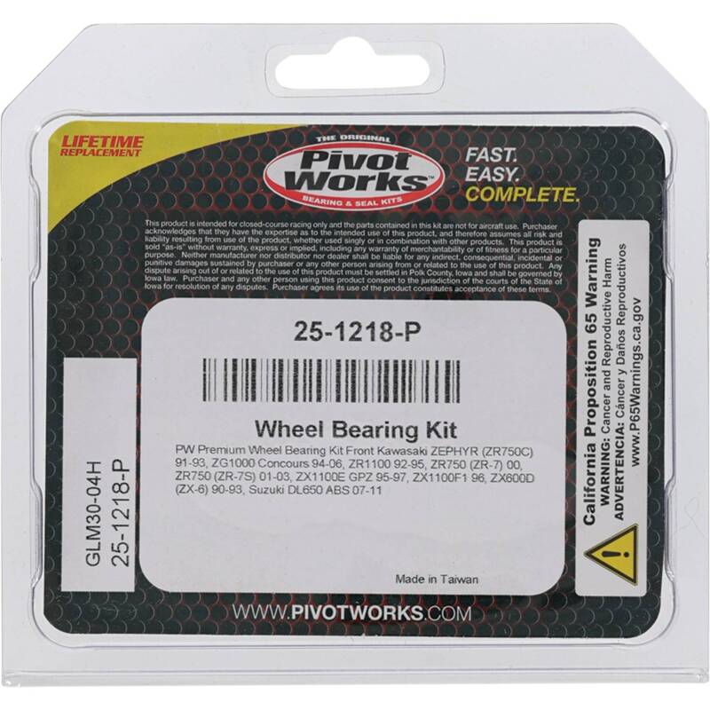 Pivot Works Kawasaki, Suzuki Wheel Bearing Kit Premium Bearings Control Arms Pivot Works