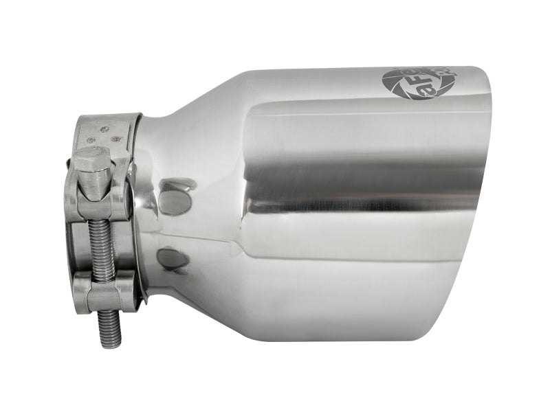 aFe MACH Force-Xp 304 SS Clamp-On Exhaust Tip 2.5in. Inlet / 4in. Outlet / 6in. L - Polished Tips aFe