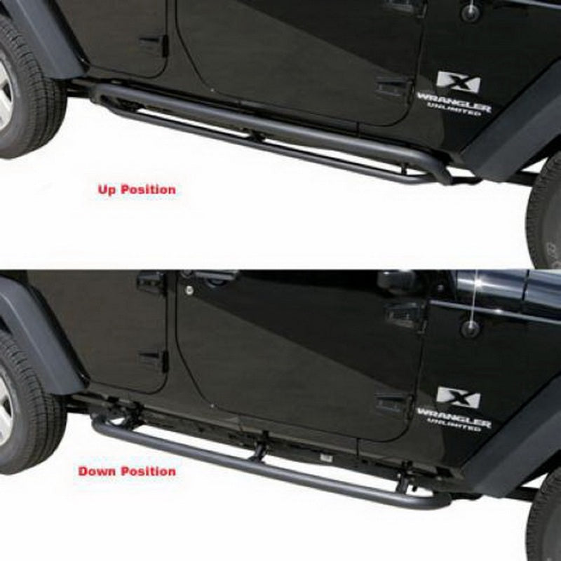 Rampage 2007-2018 Jeep Wrangler(JK) Srs Side Bar Rockerguard Step - Black Side Steps Rampage