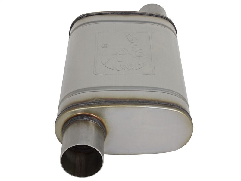 aFe MACH Force-Xp 409 SS Muffler 2.5in Offset Inlet/2.5in Offset Outlet 14in L x 9in W x 4in H Body Muffler aFe