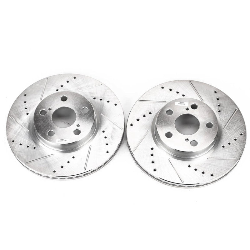 Power Stop 09-10 Pontiac Vibe Front Evolution Drilled & Slotted Rotors - Pair Brake Rotors - Slot & Drilled PowerStop