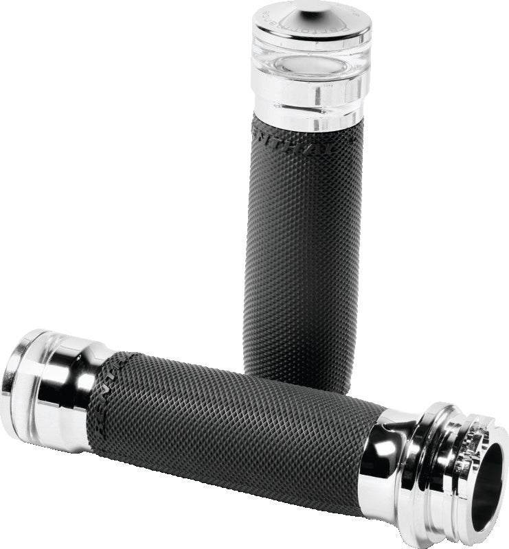Performance Machine Contour Led Handle Grip Set - Chrome Grips Performance Machine