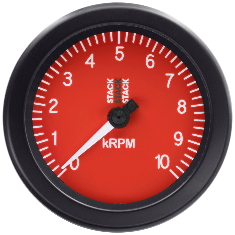 Autometer Stack Sport 88mm 0-10K RPM Tachometer - Red Gauges AutoMeter