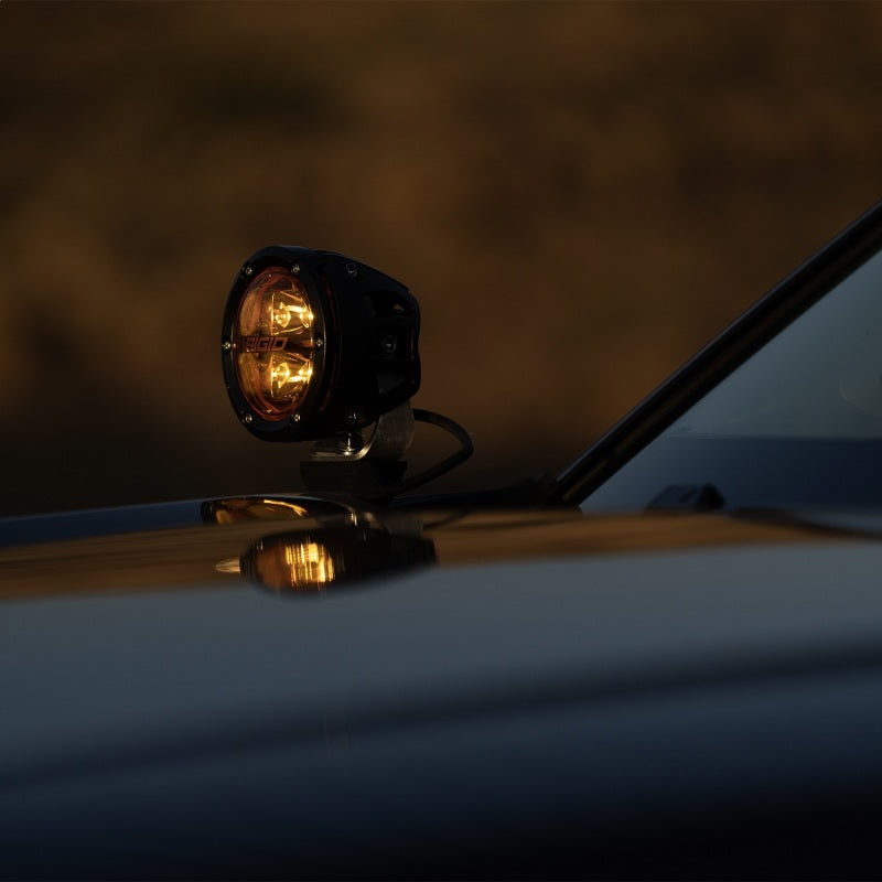 Rigid Industries 360-Series 4in Fog w/ Amber PRO Lens - White (Pair) Light Bars & Cubes Rigid Industries