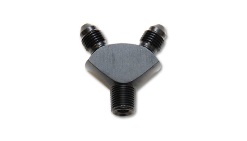 Vibrant -3AN x -3AN x 1/8in NPT Y-Adapter Fitting - Aluminum Fittings Vibrant