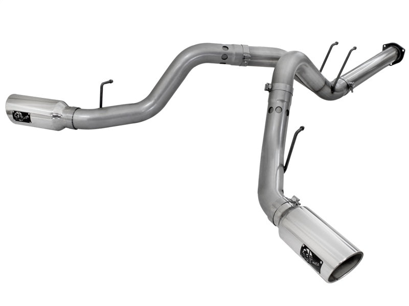 aFe LARGE BORE HD 4in 409-SS DPF-Back Exhaust w/Polished Tip 11-14 Ford Diesel Trucks V8-6.7L (td) DPF Back aFe