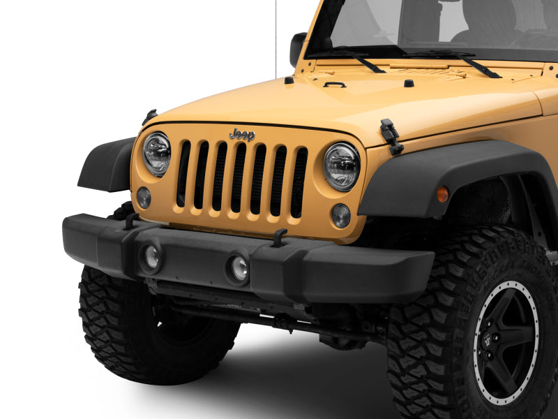 Raxiom 97-18 Jeep Wrangler TJ/JK Axial 7-Inch LED Headlights w/ DRL- Black Housing (Clear Lens) Headlights Raxiom