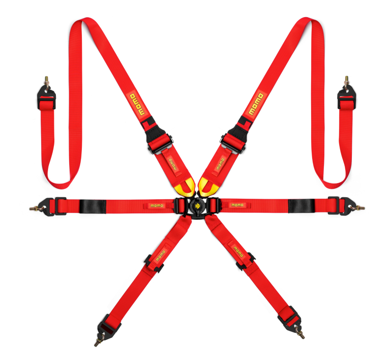 Momo Int. Camlock 6pt Clip In Restraint-Red Seat Belts & Harnesses MOMO