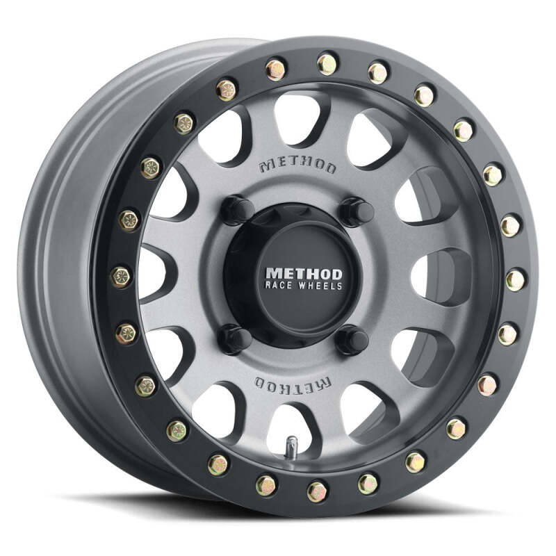 Method MR401 UTV Beadlock 15x6 / 5+1/53mm Offset / 4x136 / 106mm CB Titanium Wheel- Matte Black Ring Wheels - Cast Method Wheels