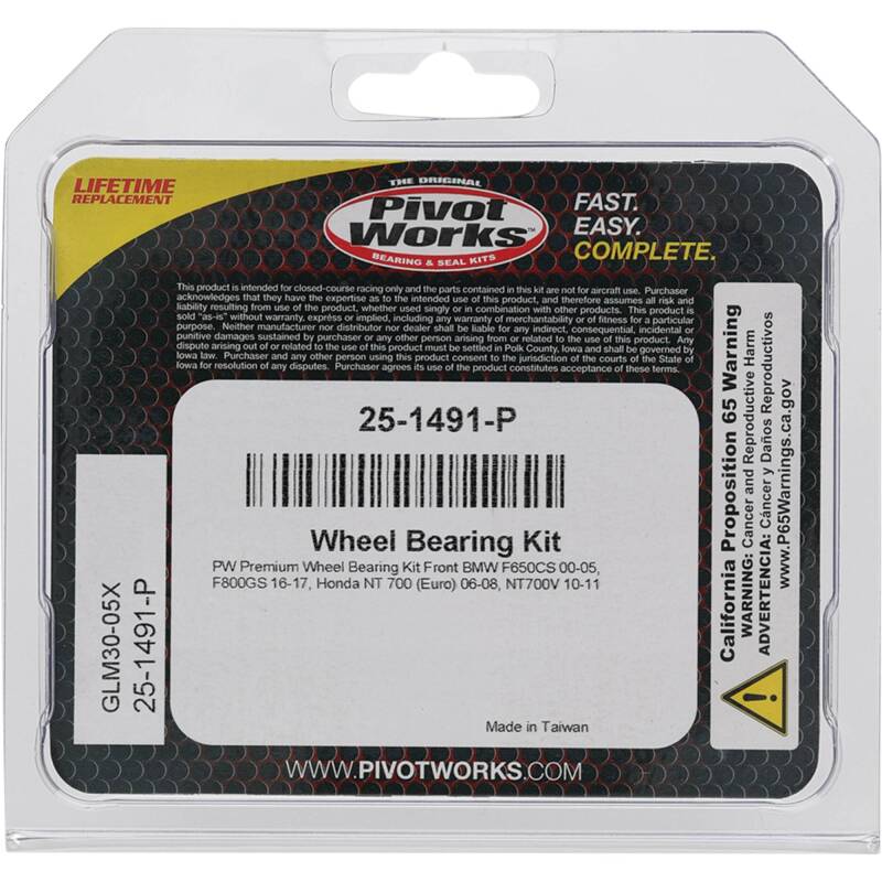 Pivot Works BMW, Honda Wheel Bearing Kit Premium Bearings Control Arms Pivot Works
