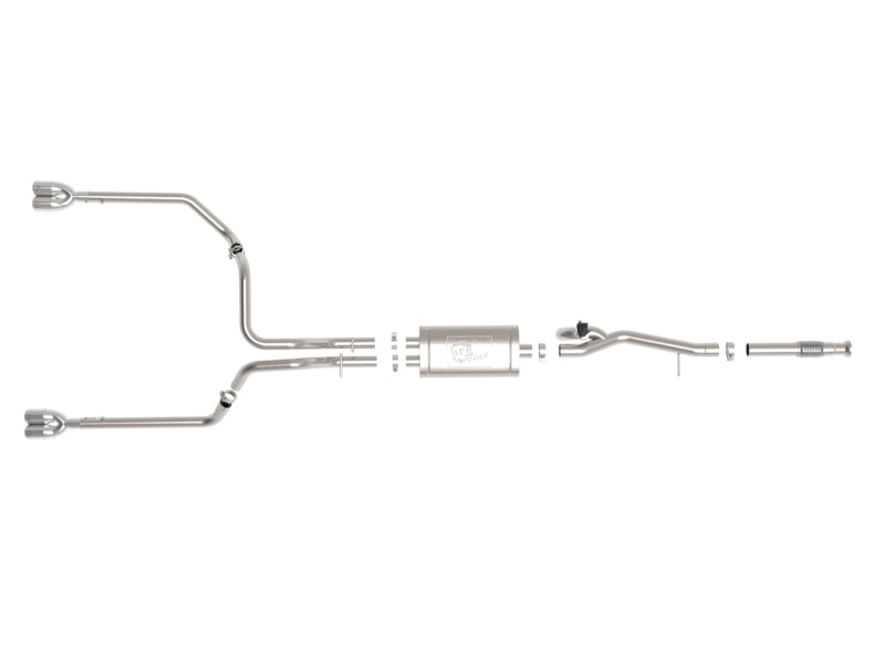 aFe Gemini XV 3in 304 SS Cat-Back Exhaust w/ Cutout 19-21 GM Silverado/Sierra 1500 V8- w/ Black Tips Catback aFe
