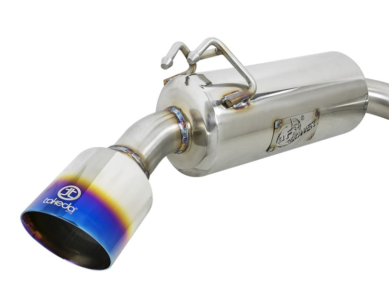 aFe Takeda 3in. to 2.5in. 304 SS C/B Exhaust 08-15 Mitsubishi EVO I4-2.0L (t) - Blue Flamed Tips Catback aFe