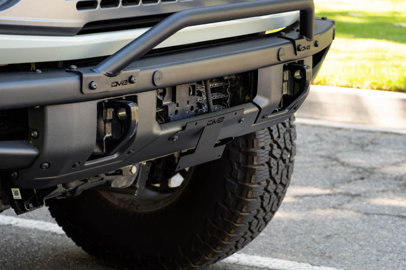 DV8 Offroad 21-22 Ford Bronco Factory Front Bumper Licence Relocation Bracket - Front License Plate Relocation DV8 Offroad