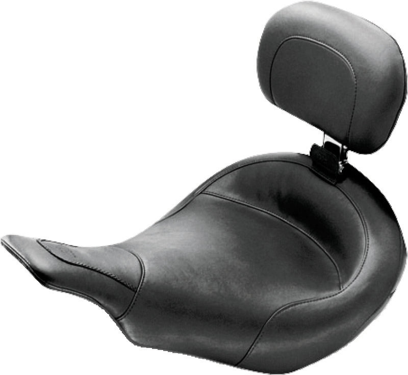 Mustang 97-07 Harley Electra Glide, Rd Glide Standard Touring Solo Seat w/ Driver Backrest - Black Solo Motorcycle Seats Mustang Motorcycle