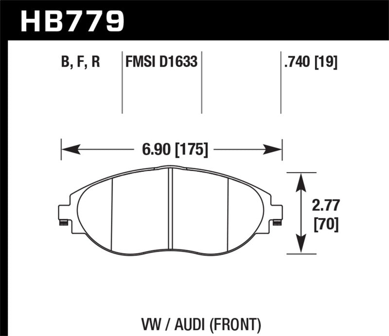 Hawk 13-17 Volkswagen CC HP+ Front Brake Pads Brake Pads - Performance Hawk Performance